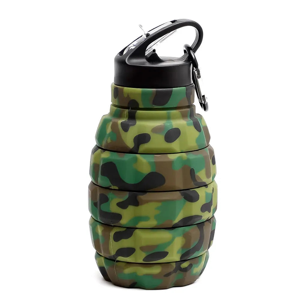 Foldable Water Bottle Food Grade Silicone Cycling Hiking Kettle With Hook - Bellarte Enchanté Foldable Water Bottle Food Grade Silicone Cycling Hiking Kettle With Hook